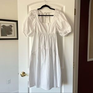 New with Tags Nordstrom No One Cares White MIDI f Flowey dress. Size Medium